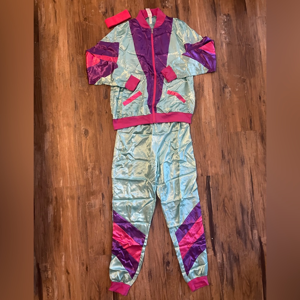 80’s Women's Medium Jogger Tracksuit Costume